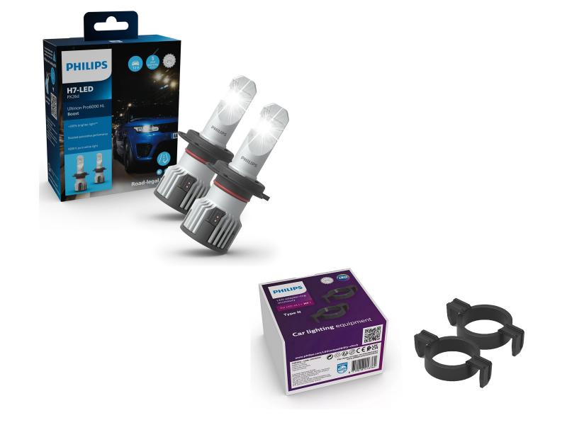 Philips H7 LED Pro6000 +450% Boost Fernlicht Set für Peugeot 2008 Typ C 2013-2019