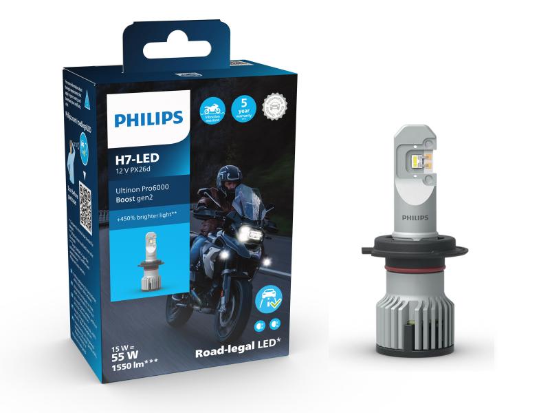 Philips Ultinon Pro6000 Boost GEN2 H7 Motorrad LED Abblendlicht 450% - 11972U60B2X1