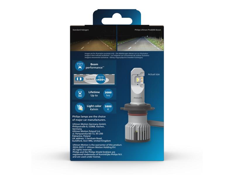 Philips Ultinon Pro6000 Boost GEN2 H7 Motorrad LED Abblendlicht 450% - 11972U60B2X1
