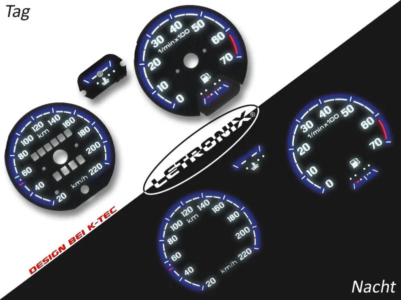 Plasma Tacho Tachoscheiben für VW Golf 2 20-220Km/h 7000U/min