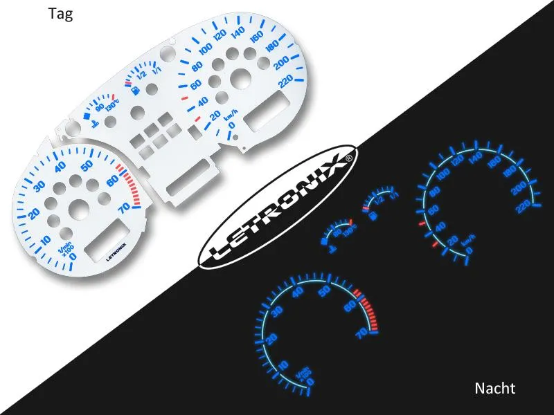 Plasma Tacho Tachoscheiben VW Golf 4 Bora 0-220Km/h 7000U/Min