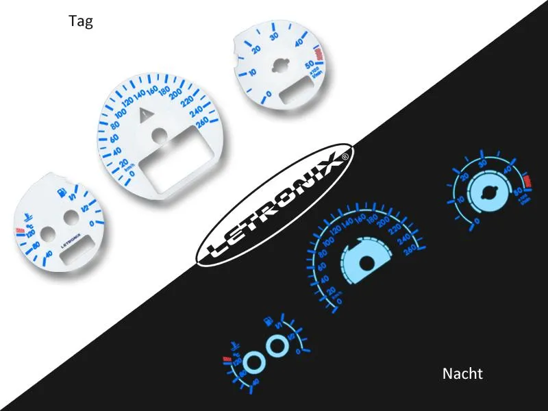 Plasma Tachoscheiben für Mercedes W202 W208 W210 ab `99 0-260Kmh 5000U/Min